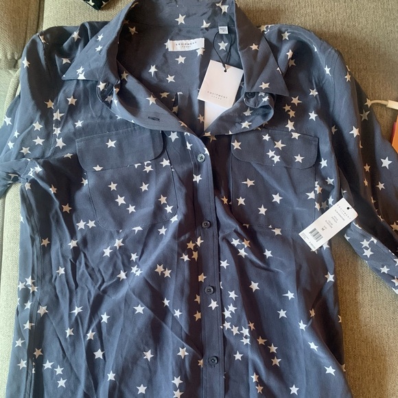 NWT - Equipment - Slim Signature Long Sleeve Printed Silk Shirt - Size L - Picture 5 of 7